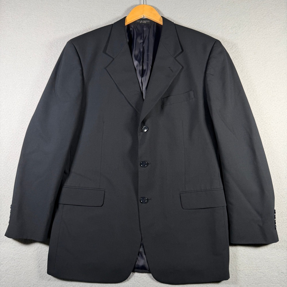 Jones New York Mens 44L Blazer Black 3-Button Twist-Tech Jacket Hecht's